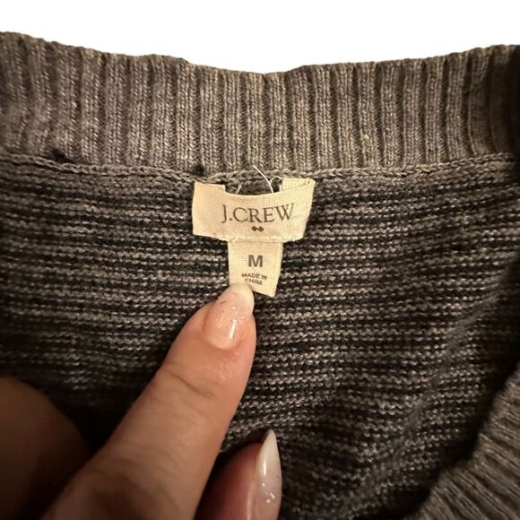 J. Crew ~ Black and grey striped crew neck sweater ~ merino wool blend ~ size M - Picture 6 of 10